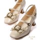 Iris Corolla Frame Square Heel Shoes(Reservation/8 Colours/Full Payment Without Shipping)